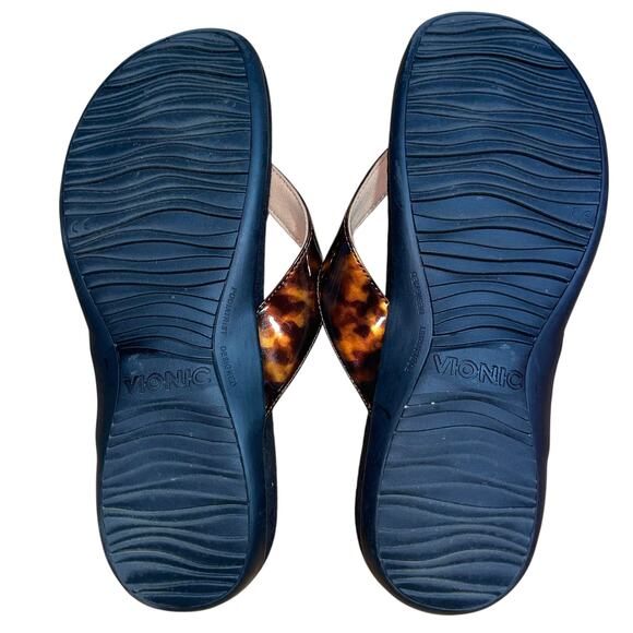 Vionic Thong Sandals Tortoise Shell Hilda Comfort - Picture 8 of 8
